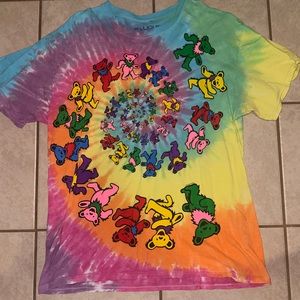 Grateful Dead Bears Spiral, Tie Dyed T-shirt, Size Large
